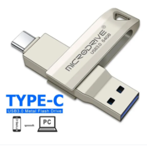 2 in 1 OTG USB-C Flash Microdrive Pendrive Metal Memory Stick Usb 3.0 flash Disk 64GB 128GB 256G USB3.0 Dual C Pendrive